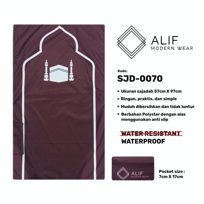 Product image ALIF SAJADAH TRAVEL / SAKU / PORTABLE / ( ALIF MODERN WEAR SJD-0070 ) all variant all variant